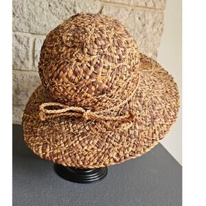 The Scala Collection Womens Brim Woven Natural Straw Sun Hat One Size